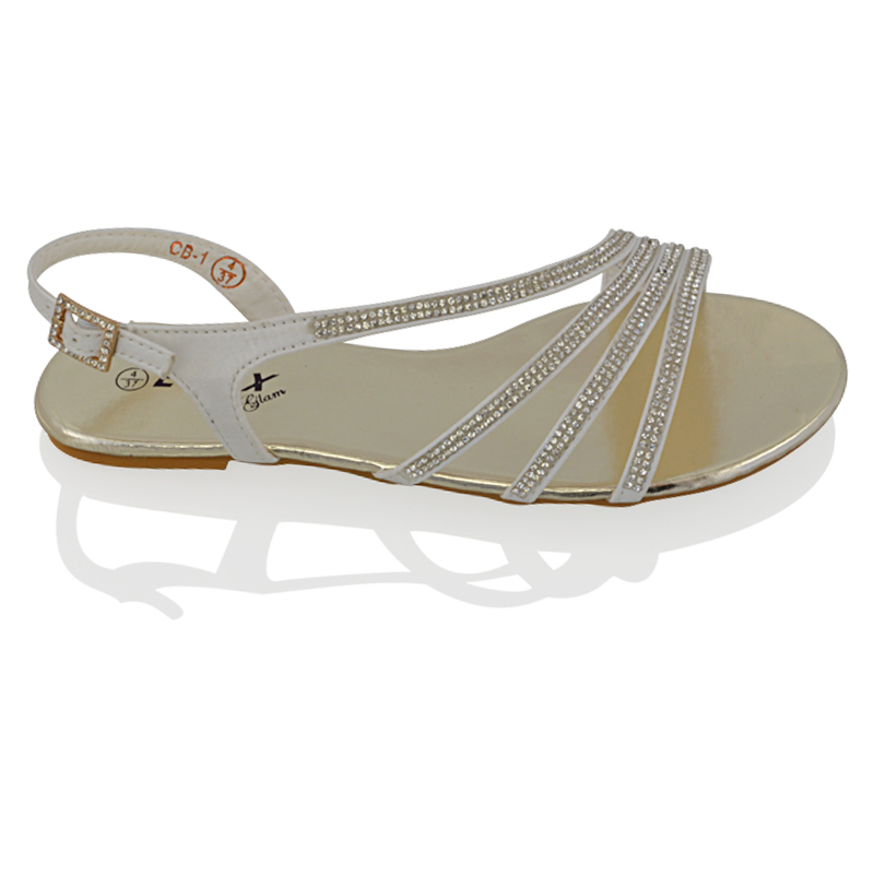 flat sandals with sparkles
